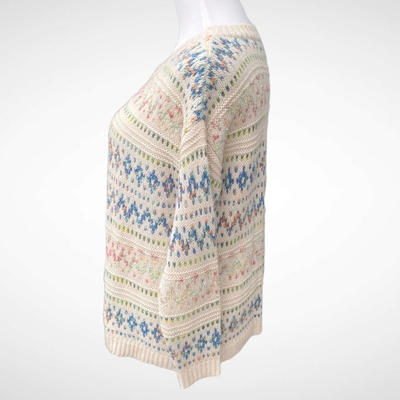 Lulumari Long-Sleeve Crewneck Patterned Sweater - Picture 2 of 9